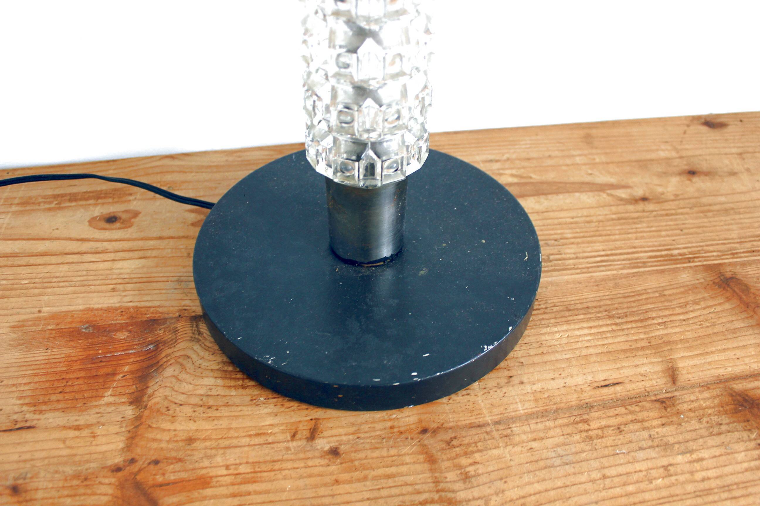 Small vintage Richard Essig art deco floor lamp in glass and chrome, 1960s