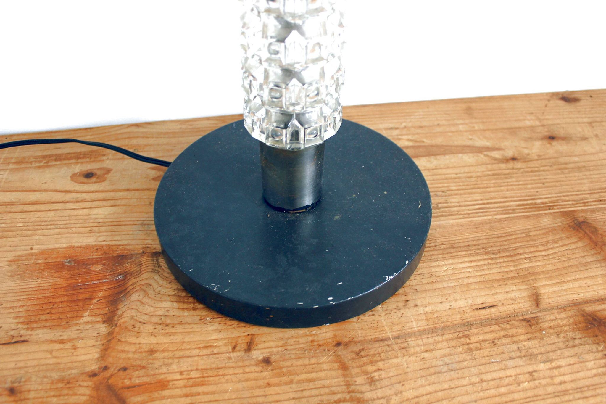 Small Art Deco floor lamp Richard Essig vintage glass and chrome 1960s