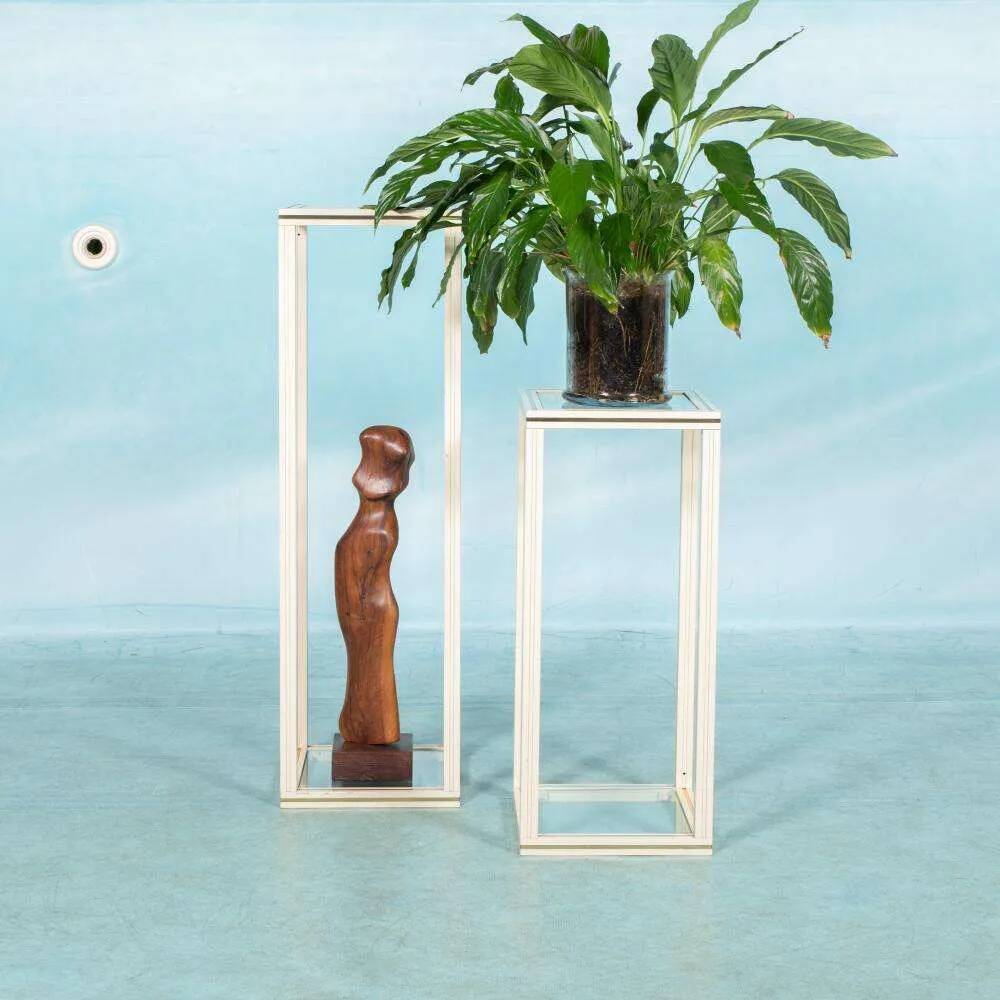 Minimalist column set by Pierre Vandell, postmodern art base.