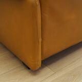 Yellow leather sofa, Italian design, 1960s, manufacturer: B&B Italia, design