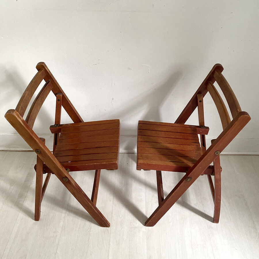 Pair of vintage child folding chairs