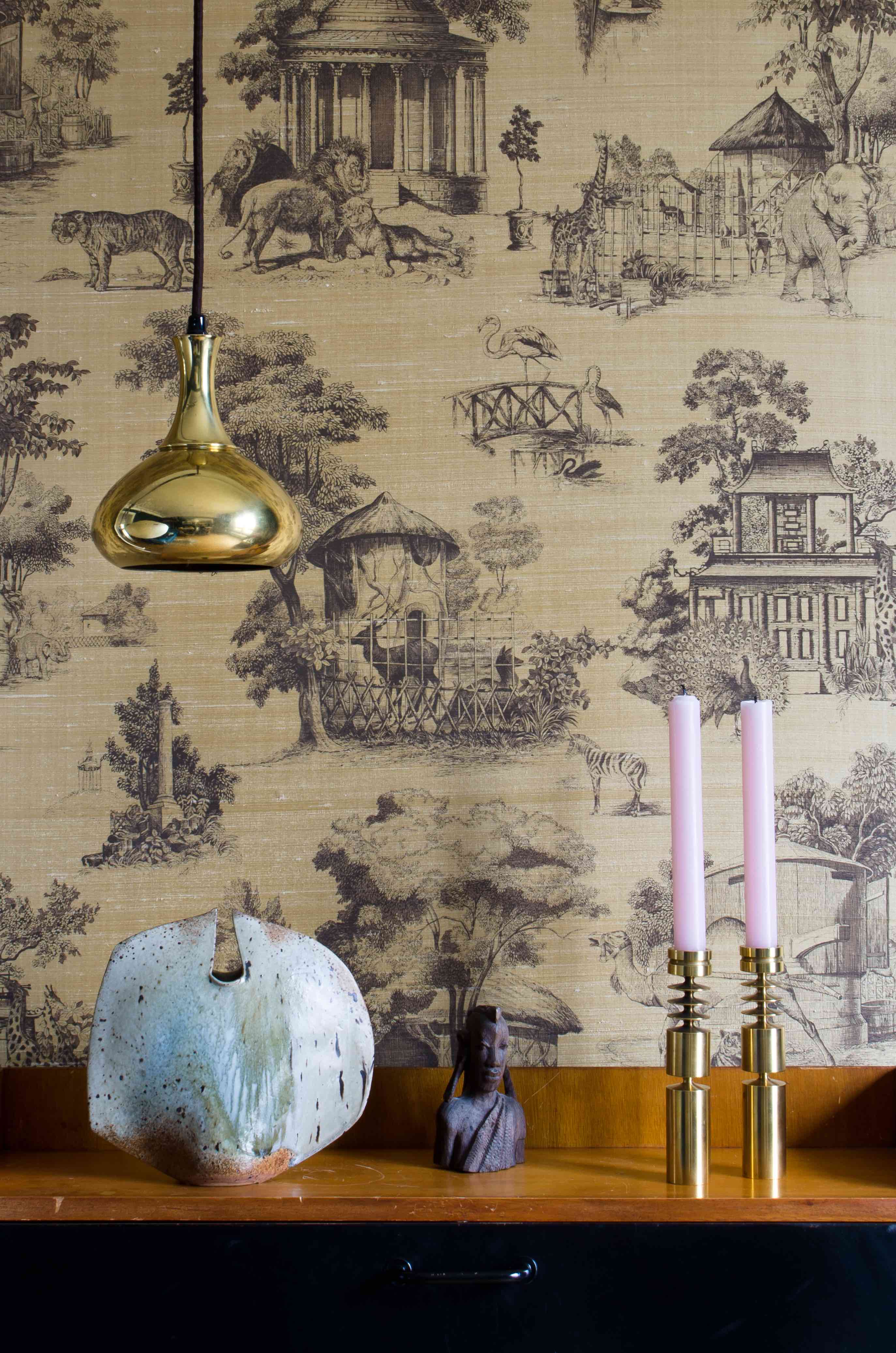 pair of scandinavian brass candlesticks  circa 1960