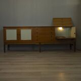 VINTAGE 1960S WOODEN SIDEBOARD WITH BAR COMPARTMENT, ITALIAN DESIGN