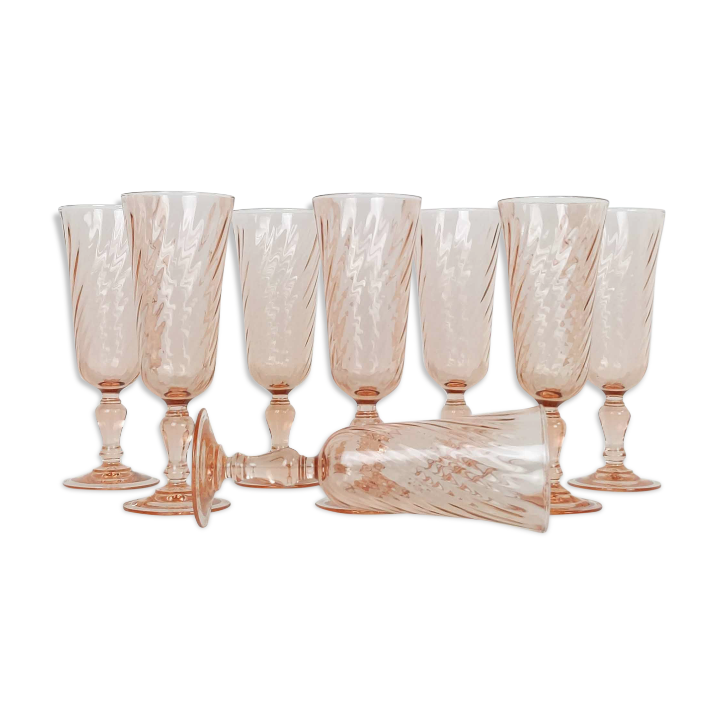 8 flutes a champagne rose