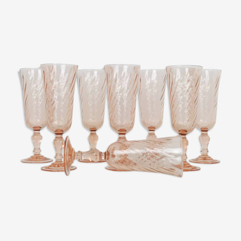 Set de 8 flutes a champagne rose