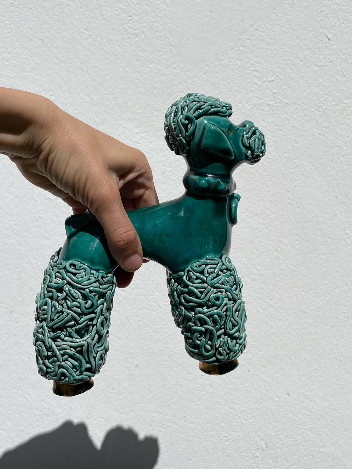 Spaghetti Green Ceramic Poodle Dog