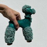 Spaghetti Green Ceramic Poodle Dog