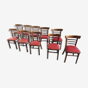 Set de 10 chaises bistrot simili-cuir
