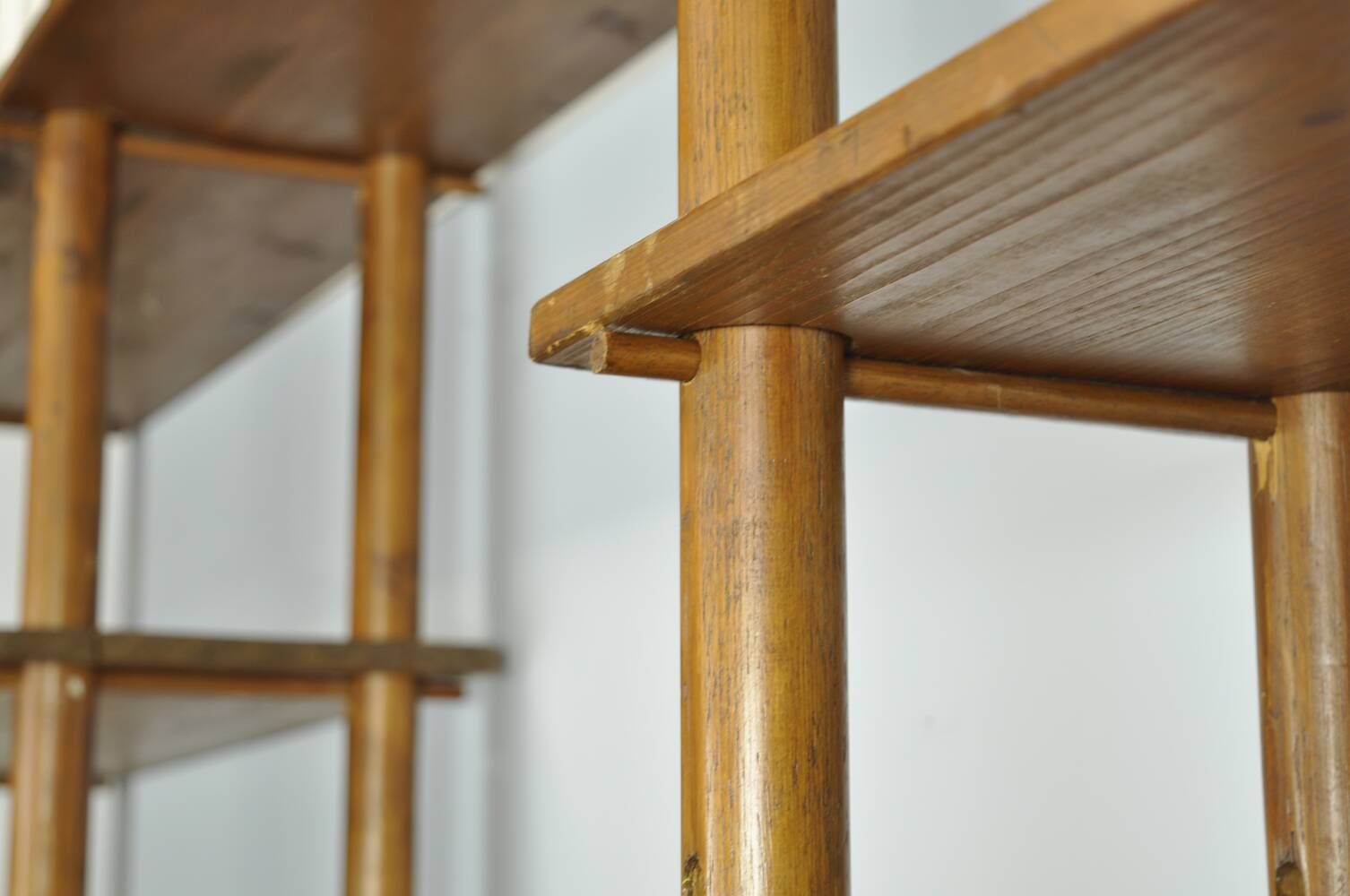 Handmade wooden bookshelf, 1960s