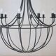 Chandelier en fer vintage large, 12 ampoules