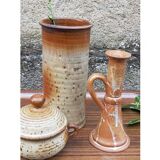 Potter's top cylinder vase in enamelled sandstone