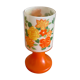 Pied de lampe en verre à fleurs