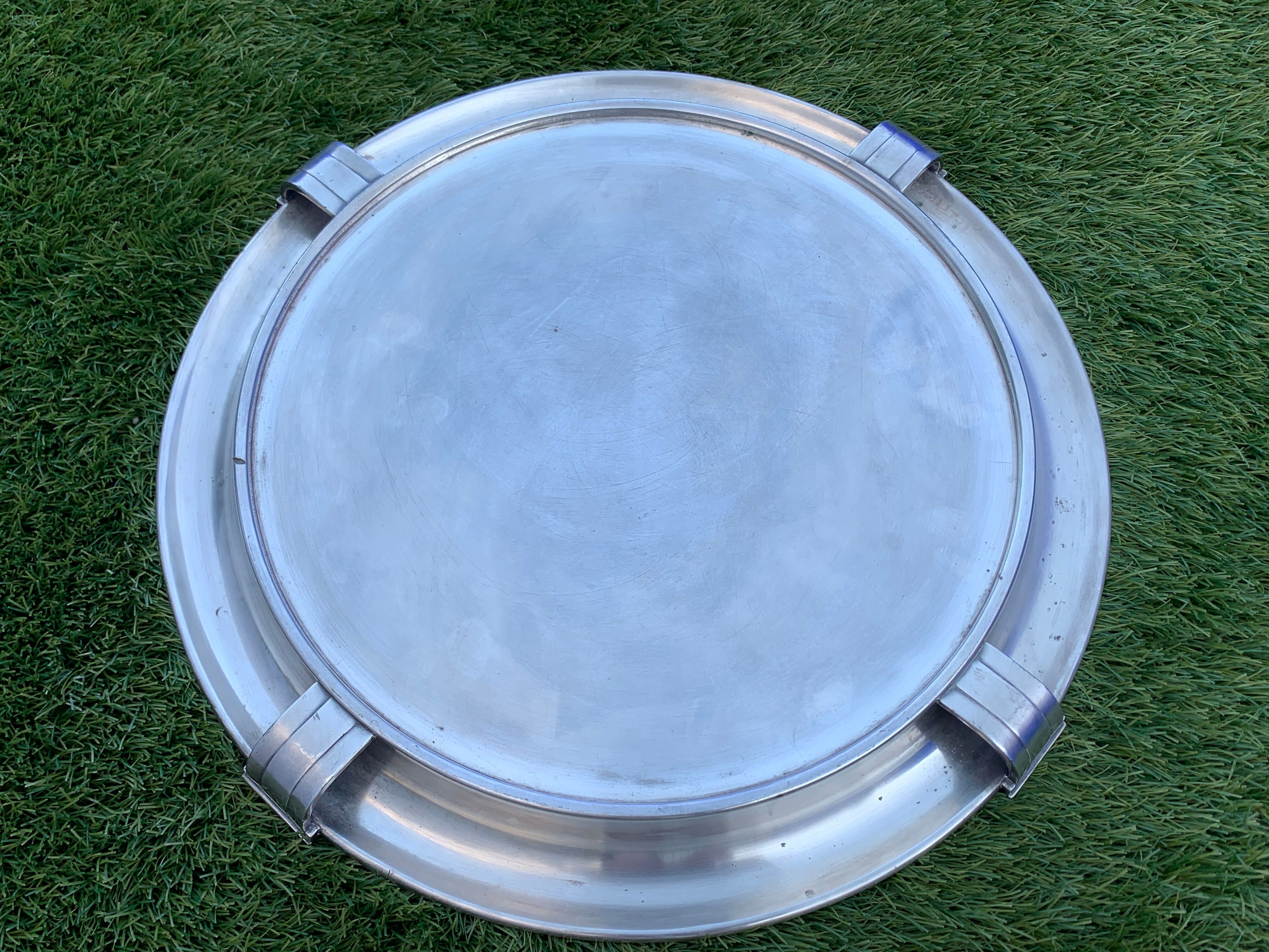 Tray Luc Lanel in silver metal 1930