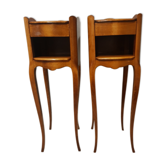 Pair of narrow bedside Louis XV