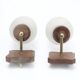 Paire d'appliques murales en bois et verre