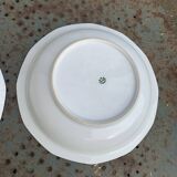 Set of two art deco porcelain dishes, limoges france, BRB, pink flowers