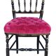 Antique Napoleon III chair in red velvet with upholstery