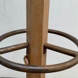 Portemanteau parrot wood tripod 12 black balls Stella 1960