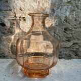 Vase flacon rose ambré en verre