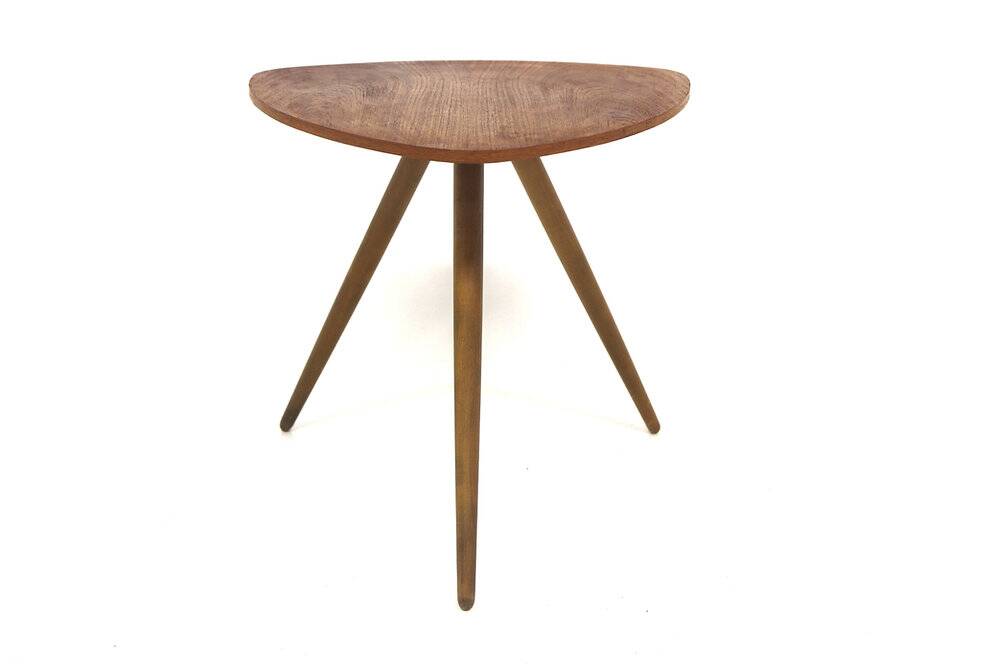 Scandinavian "tripod" side table in teak, Sweden, 1950.