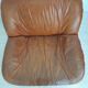 Four vintage armchairs, leather and fabric, 70s