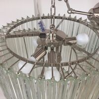 Clear quadriedro murano glass twister chandelier