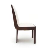 Set of heather wood and fabric chairs, 1940s.