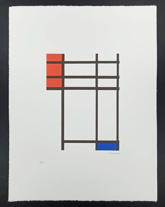 1970s Piet Mondrian Limited Edition Lithograph Numbered in Pencil.