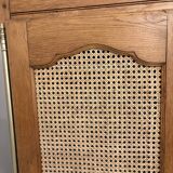 Oak wardrobe with caning