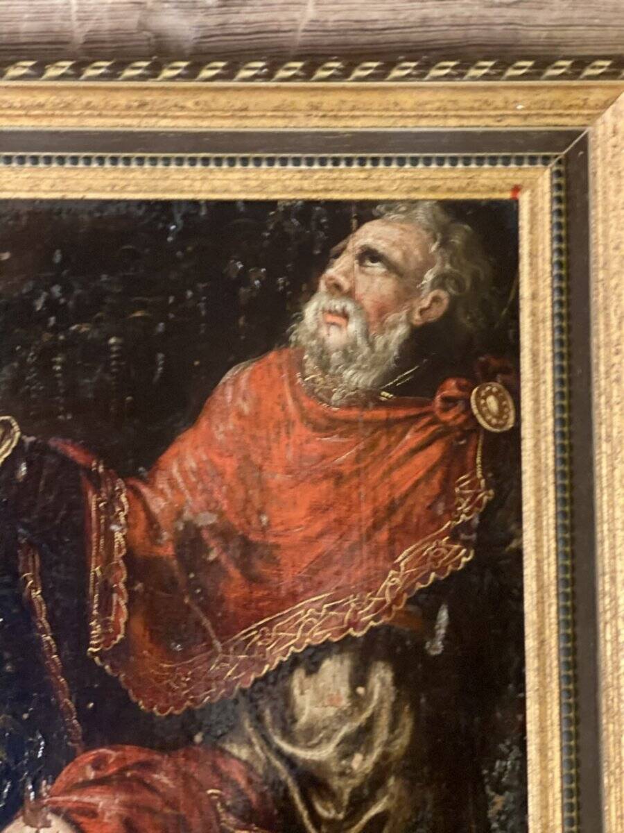 Fragment of an oil on panel, 18th century