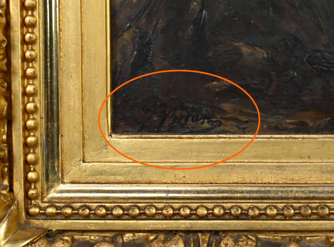 Painting "The Wild Coast of Belle-Île-en-Mer", French school of the 19th century.