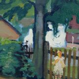 Swedish modern painting, 1946, oil on panel, framed, Hjamar Larsson