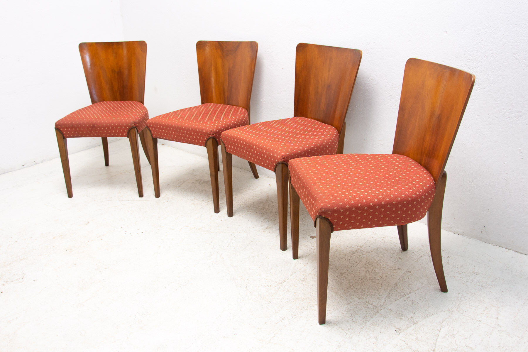 Art Deco Dining Chairs H-214 by Jindrich Halabala for ÚP Závody, 1950's