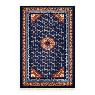 Antique Chinese Carpet Beijing China: 1.05 x 2.15 Metres