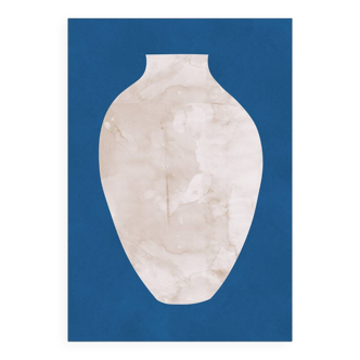 Art print. Vase on blue background. (50x70cm)