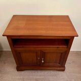 Small 70s TV cabinet in solid cherry wood