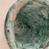 Large vintage turquoise ceramic pot from the 60s. Perfect condition. Dimensions: 20 cm high x 17 l.