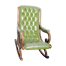 Rocking chair en cuir vert