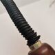 Yellow ribbed glass pull down hanging lamp 1970s