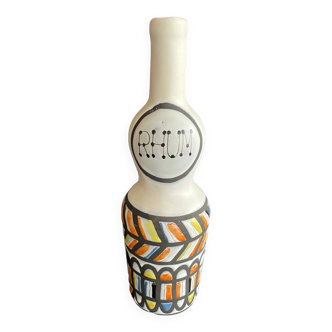 Earthenware “Rum” bottle by Roger Capron in Vallauris