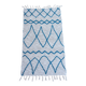 Recycled cotton handcrafted rug - Reversible - Blue