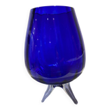 Vintage cobalt blue vase, class brandy balloon