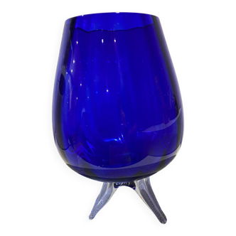 Vase vintage bleu cobalt blue ,class brandy balloon
