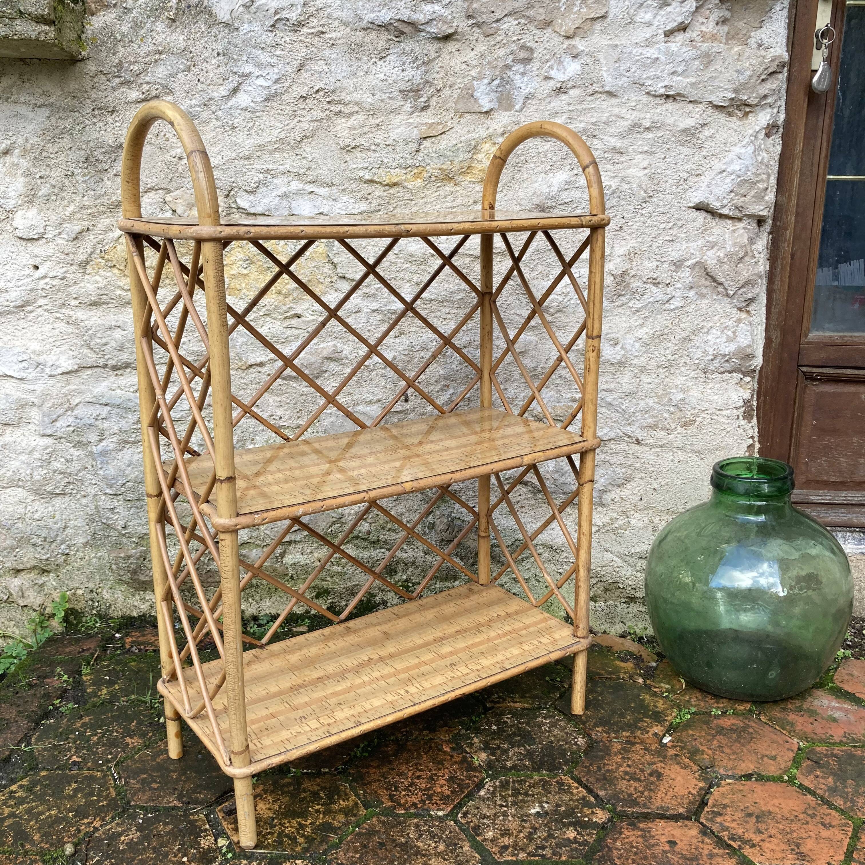 Vintage rattan shelf