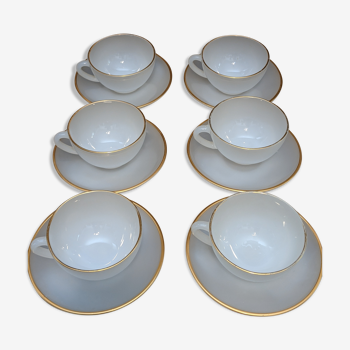 6 Arcopal white coffee cups