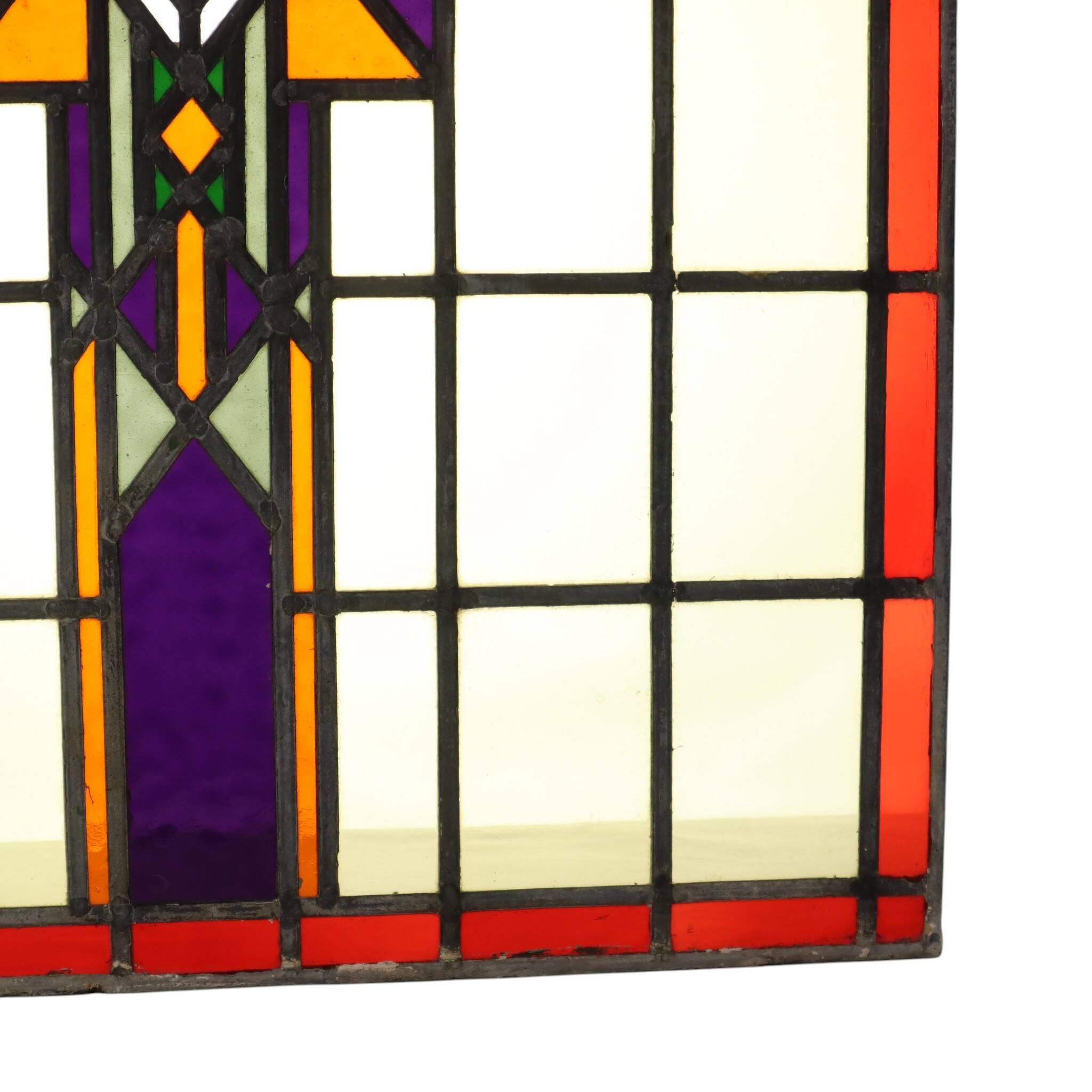 Colorful Amsterdam School Stained Glass Window – Art Deco