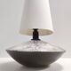 Postmodern Handmade Grey Raku Ceramic Table Lamp, Signed, Italy