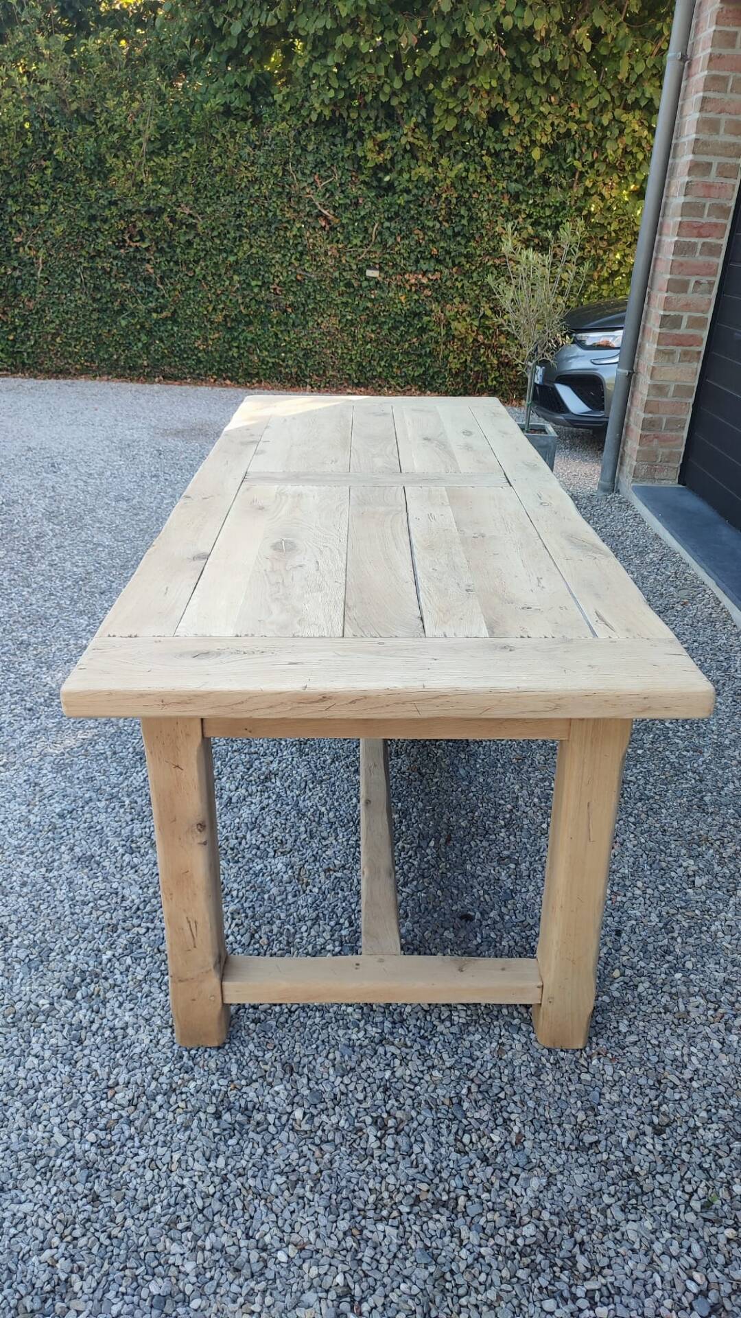 Table de ferme 3m20 chêne massif 2 rallonges