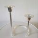 Double candle holder BMF silver metal design 70s