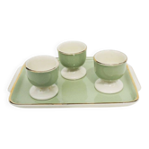 3 anciens coquetiers sur plateau en céramique – Villeroy Boch